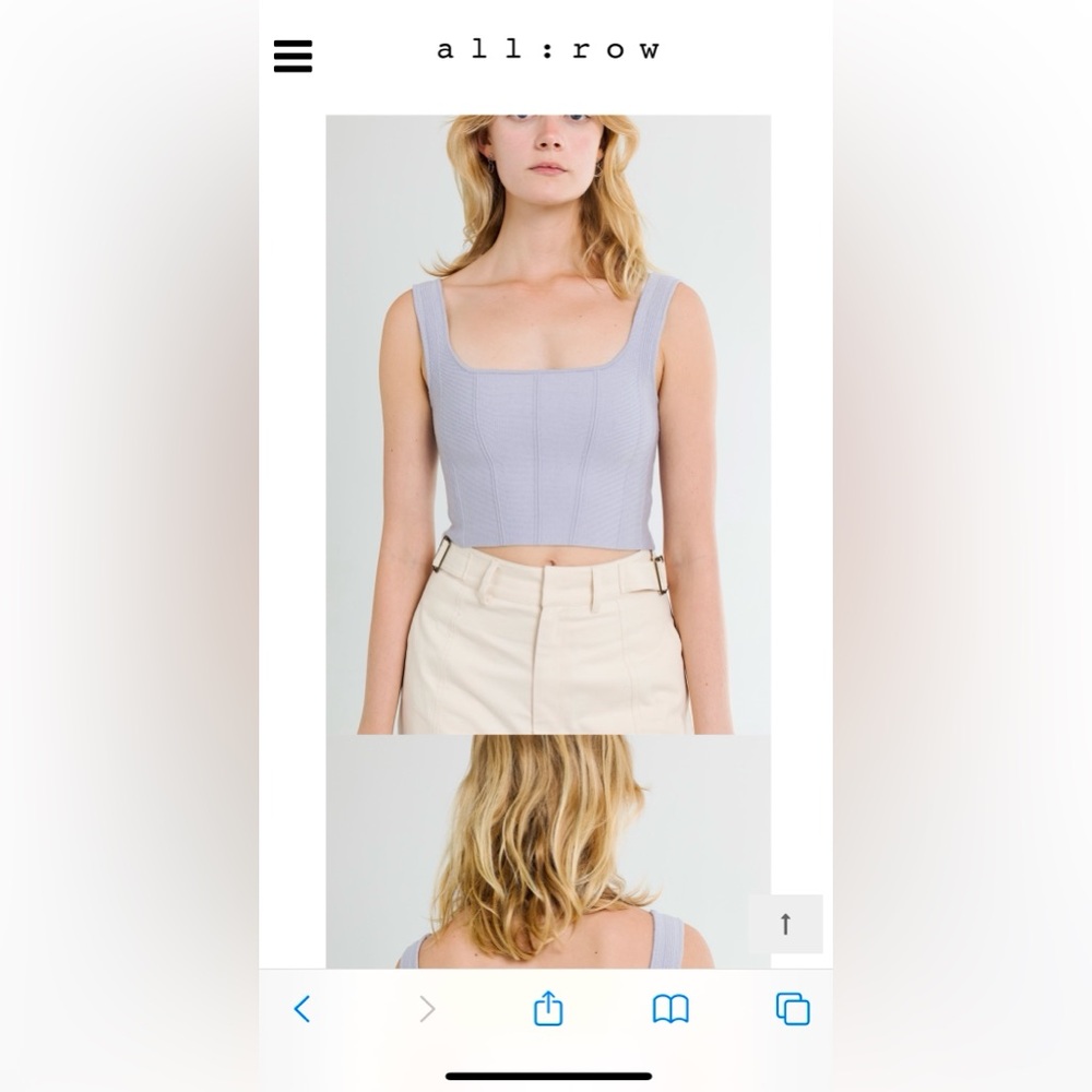 All Row - Crop Lavender Top